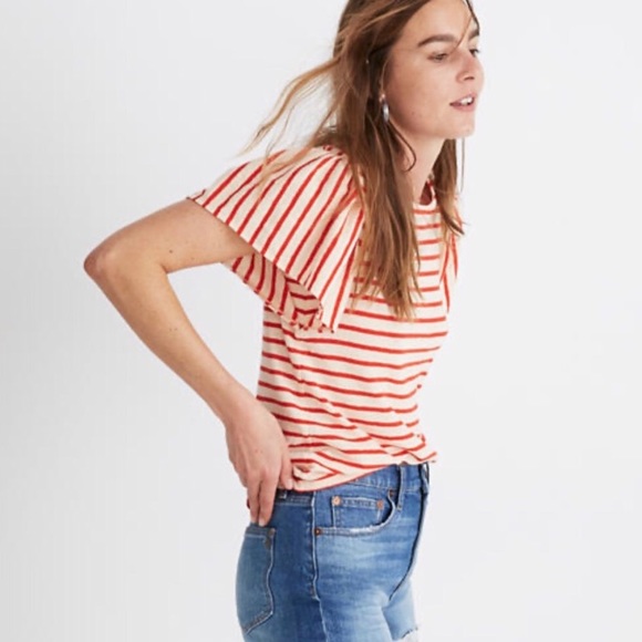 Madewell fluffer sleeve tee shirt Yorktown NWT - Picture 3 of 6